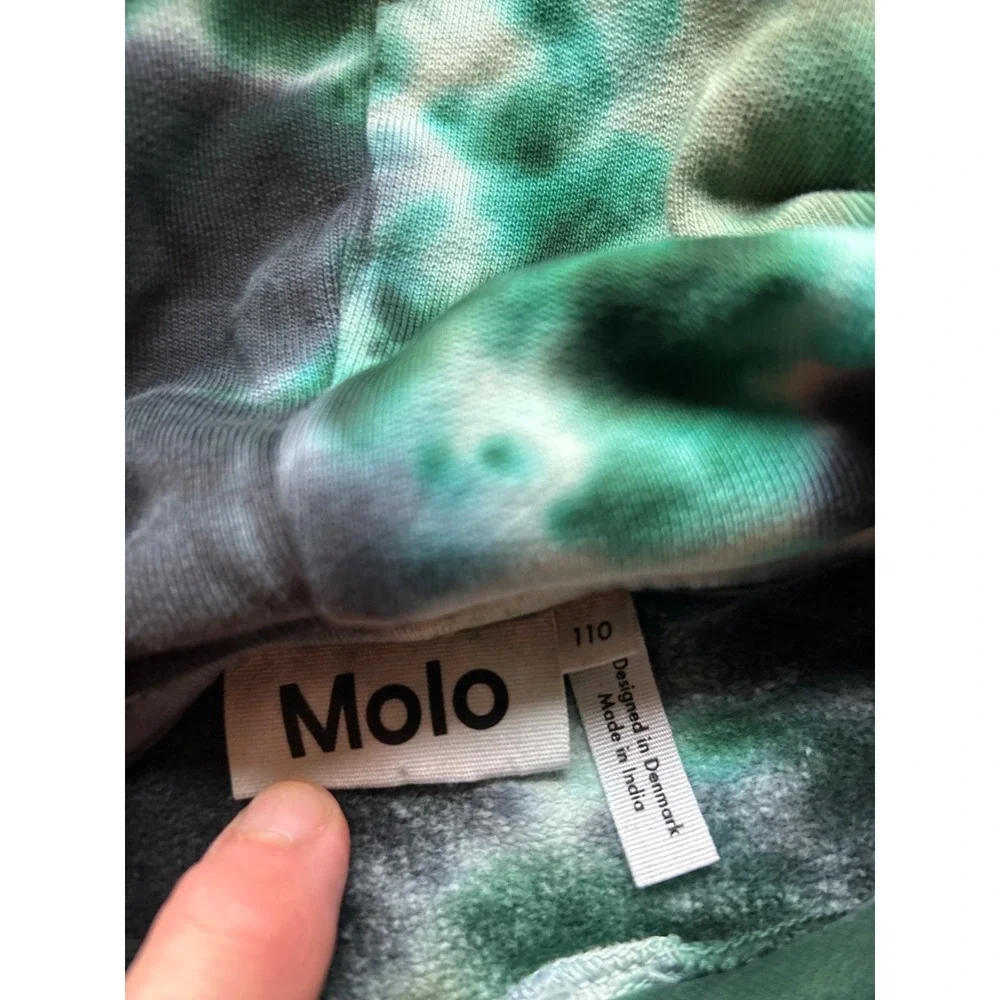 EUC Molo Adan Jogger & Hoodie Green Tie Dye Organic Cotton Set 110 US 5Y